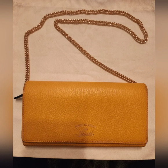 Gucci Orange Pebbled Leather Vintage Long Wallet - Picture 2 of 15
